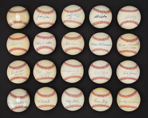 Lot #8289  Baseball Hall of Famer Single Signed Ball Collection (83) - Image 2