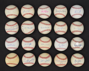 Lot #8289  Baseball Hall of Famer Single Signed Ball Collection (83) - Image 3