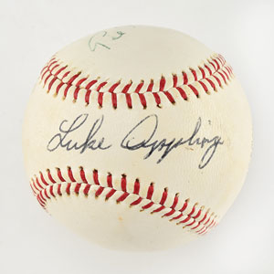 Lot #8282  Vintage HOFer Multi-Signed Baseball with Pie Traynor - Image 2