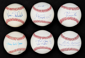 Lot #8293  Movie Actor Single Signed Baseball Collection (6) - Image 1