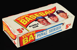 Lot #8208  1965 Topps Baseball HIGH NUMBER Series Display Box with Mantle and Koufax - Image 1