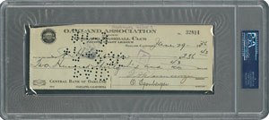 Lot #8300  1936 Willard Hershberger Signed Oakland Baseball Club Pacific Coast League Payroll Check - Image 1