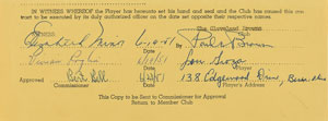 Lot #8464 Lou Groza 1951 Cleveland Browns Signed Player Contract with Paul Brown and Bert Bell - Image 2