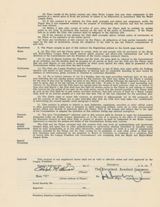 Lot #9055 Ralph Kiner 1955 Cleveland Indians Signed Player Contract with Hank Greenberg (Last Contract) - Image 1
