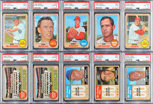 Lot #8114  1968 Topps Baseball Vending Box of 400+ cards with (47) PSA Graded - Image 1