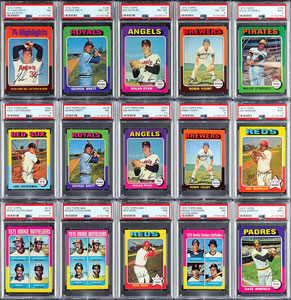 Lot #8152  1975 Topps HIGH GRADE Complete Regular and MIni Sets with (35) PSA Graded - TWO HIGH GRADE SETS! - Image 1