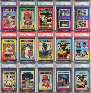 Lot #8152  1975 Topps HIGH GRADE Complete Regular and MIni Sets with (35) PSA Graded - TWO HIGH GRADE SETS! - Image 2