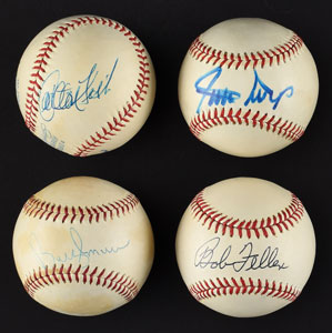 Lot #8294  Single Signed Baseball Collection (35) with Mickey Mantle and (2) Willie Mays - Many Deceased - Image 2