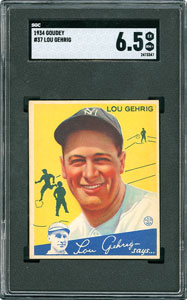Lot #8036  1934 Goudey #37 Lou Gehrig - SGC EX/NM+ 6.5 - Image 1