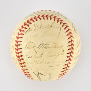 Lot #8239  1945 New York Yankees Team Signed Baseball with 28 Signatures including McCarthy - Image 2