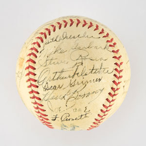 Lot #8239  1945 New York Yankees Team Signed Baseball with 28 Signatures including McCarthy - Image 6