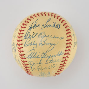 Lot #8240  1947 New York Yankees World Series Champions Team Signed Baseball with DiMaggio - Image 5