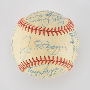 Lot #8242  1948 New York Yankees Team Signed Baseball with DiMaggio - Image 1