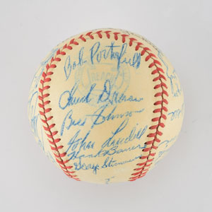 Lot #8242  1948 New York Yankees Team Signed Baseball with DiMaggio - Image 3