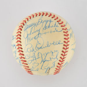Lot #8242  1948 New York Yankees Team Signed Baseball with DiMaggio - Image 6