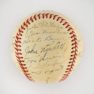 Lot #8243  1949 New York Yankees World Series Champions Team Signed Baseball with DiMaggio - Image 3