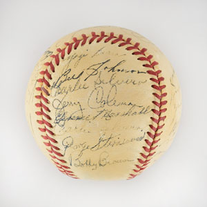 Lot #8243  1949 New York Yankees World Series Champions Team Signed Baseball with DiMaggio - Image 5