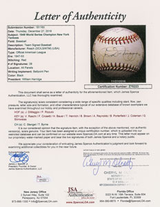 Lot #8243  1949 New York Yankees World Series Champions Team Signed Baseball with DiMaggio - Image 6