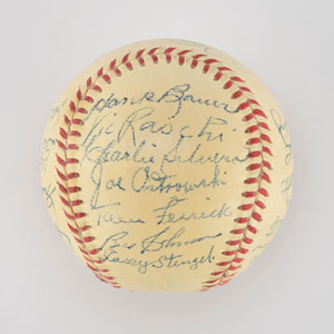 Lot #8244  1950 New York Yankees World Series Champions Team Signed Baseball with DiMaggio and Ford - Image 5