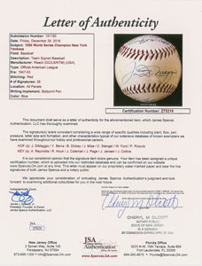Lot #8244  1950 New York Yankees World Series Champions Team Signed Baseball with DiMaggio and Ford - Image 6