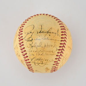 Lot #8245  1952 New York Yankees World Series Champions Team Signed Baseball with Mantle and Stengel - Image 3