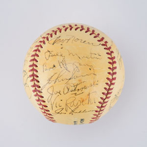 Lot #8245  1952 New York Yankees World Series Champions Team Signed Baseball with Mantle and Stengel - Image 2