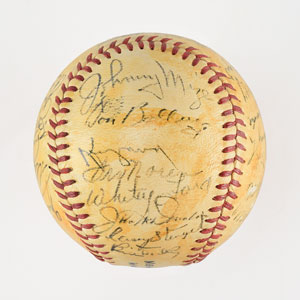 Lot #8248  1953 New York Yankees World Series Champions Team Signed Baseball with Mantle - Image 2