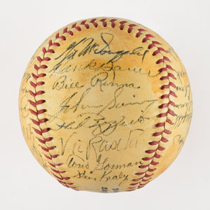 Lot #8248  1953 New York Yankees World Series Champions Team Signed Baseball with Mantle - Image 3