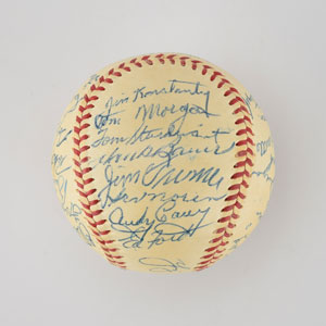 Lot #8250  1955 New York Yankees American League Champions Team Signed Baseball with Mantle, Stengel and Dickey! - Image 3