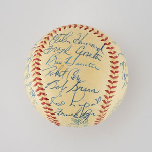 Lot #8250  1955 New York Yankees American League Champions Team Signed Baseball with Mantle, Stengel and Dickey! - Image 5
