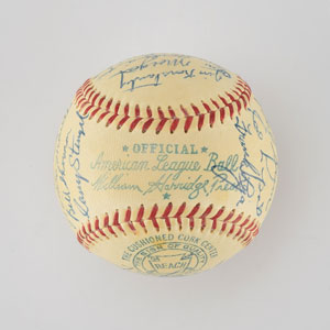 Lot #8250  1955 New York Yankees American League Champions Team Signed Baseball with Mantle, Stengel and Dickey! - Image 6
