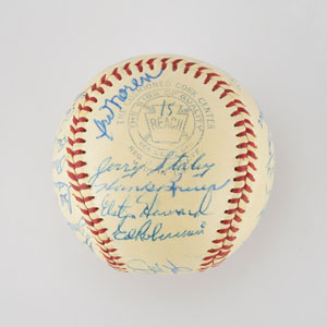 Lot #8251  1956 New York Yankees World Series Champions Team Signed Baseball with 30 Signatures including Mantle! - Image 5