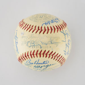 Lot #8251  1956 New York Yankees World Series Champions Team Signed Baseball with 30 Signatures including Mantle! - Image 10