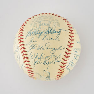Lot #8252  1957 New York Yankees American League Champions Team Signed Baseball with Mantle - Image 2