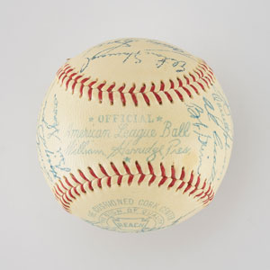 Lot #8252  1957 New York Yankees American League Champions Team Signed Baseball with Mantle - Image 8
