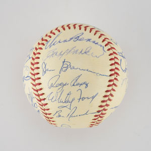Lot #8253  1965 New York Yankees Team Signed Baseball with Mantle and Maris - Image 2