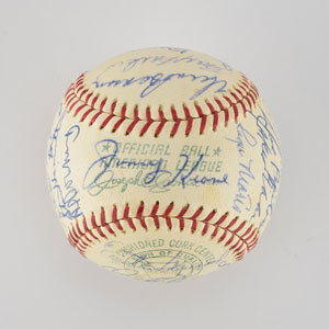 Lot #8253  1965 New York Yankees Team Signed Baseball with Mantle and Maris - Image 6