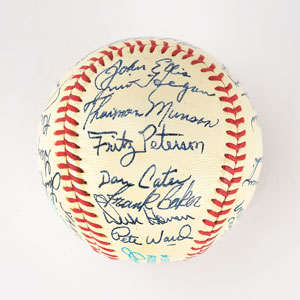Lot #8257  1970 New York Yankees VERY HIGH GRADE Team Signed Baseball - Thurman Munson Rookie Year - Image 1