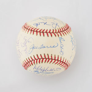 Lot #8262  2001 New York Yankees American League Champions HIGH GRADE Team Signed Baseball with 28 Signatures including Jeter - Image 5