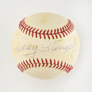 Lot #8281 Casey Stengel Single Signed Baseball - Image 1