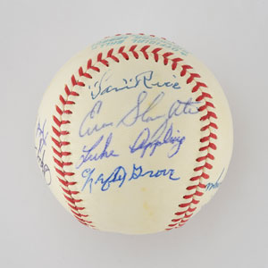 Lot #8278  Hall of Famer Multi-Signed Baseball with Jackie Robinson and Dizzy Dean - Image 2