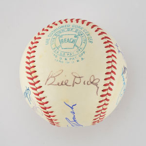 Lot #8278  Hall of Famer Multi-Signed Baseball with Jackie Robinson and Dizzy Dean - Image 3