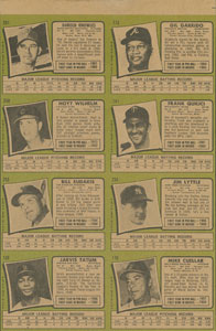 Lot #8144  1971 Topps Pair of Uncut Sheets (8 and 24 Cards) - Image 2