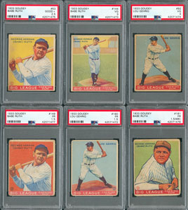 Lot #8033  1933 Goudey Complete Set with (7) PSA