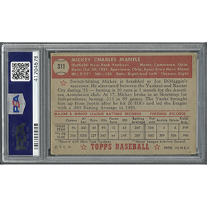 Lot #8051  1952 Topps Baseball Complete Set of 407 Cards plus 80 Black Back Variations with (30) PSA Graded including the Mickey Mantle Rookie! - Image 2