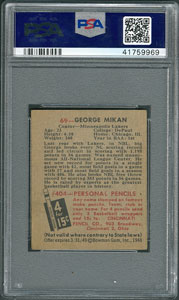 Lot #8158  1948 Bowman #69 George Mikan - PSA EX 5 - Image 2