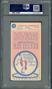 Lot #8195  1969 and 1970 Topps Lew Alcindor Signed Basketball Cards - both PSA/DNA GEM MINT 10 - Image 2