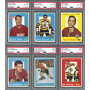 Lot #8173  1959 Topps Hockey HIGH GRADE Complete Set of 66 Cards with (22) PSA Graded - Image 1