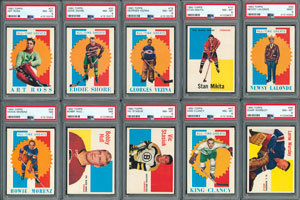 Lot #8174  1960 Topps Hockey HIGH GRADE Complete Set with (63 of 66 Cards) PSA Graded - Image 1