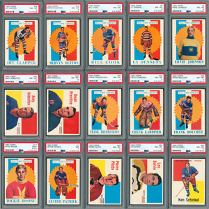 Lot #8174  1960 Topps Hockey HIGH GRADE Complete Set with (63 of 66 Cards) PSA Graded - Image 2